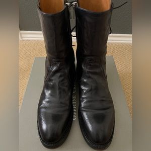 Officine Creative hand crafted Italian leather zip boots.
